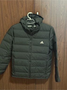 adidas Black Quilted Men's Puffer Jacket with Hood